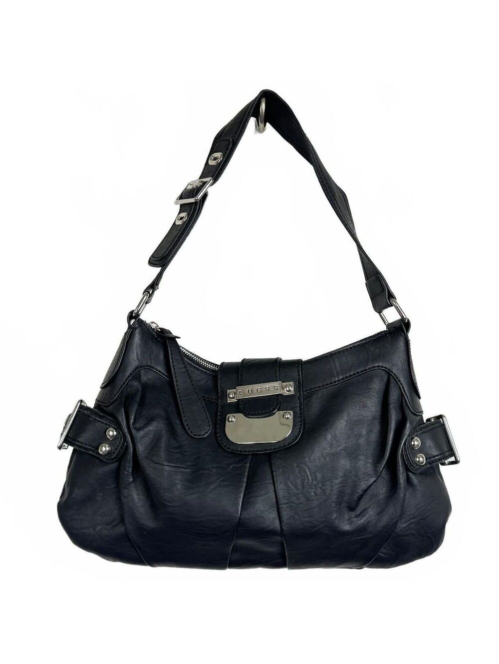Guess black shoulder bag silver hardware